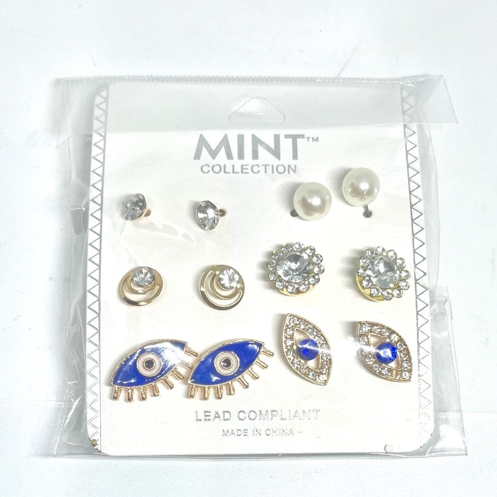 Mint Collection Set of 6 Pair of Earrings
